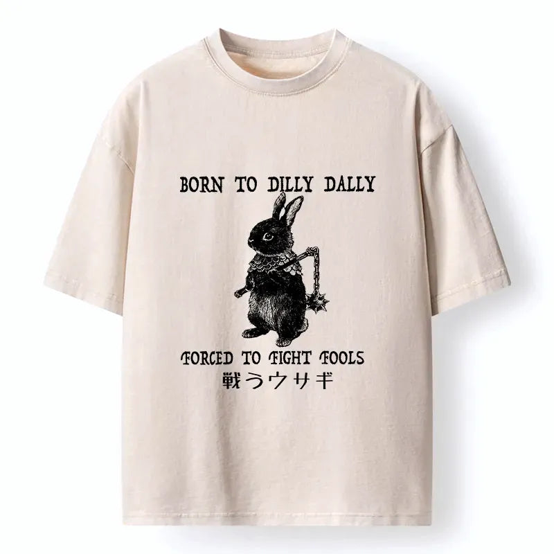 Japanese Fighting Rabbits Washed T-Shirt