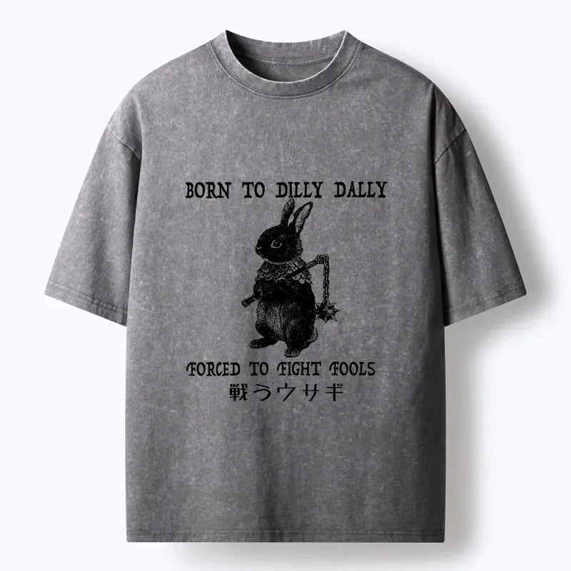 Japanese Fighting Rabbits Washed T-Shirt