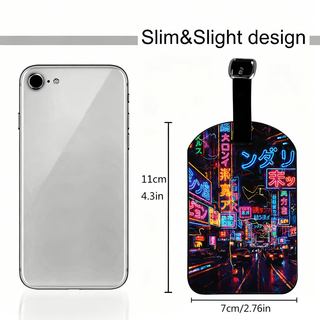 Tokyo street scene luggage tag gift idea