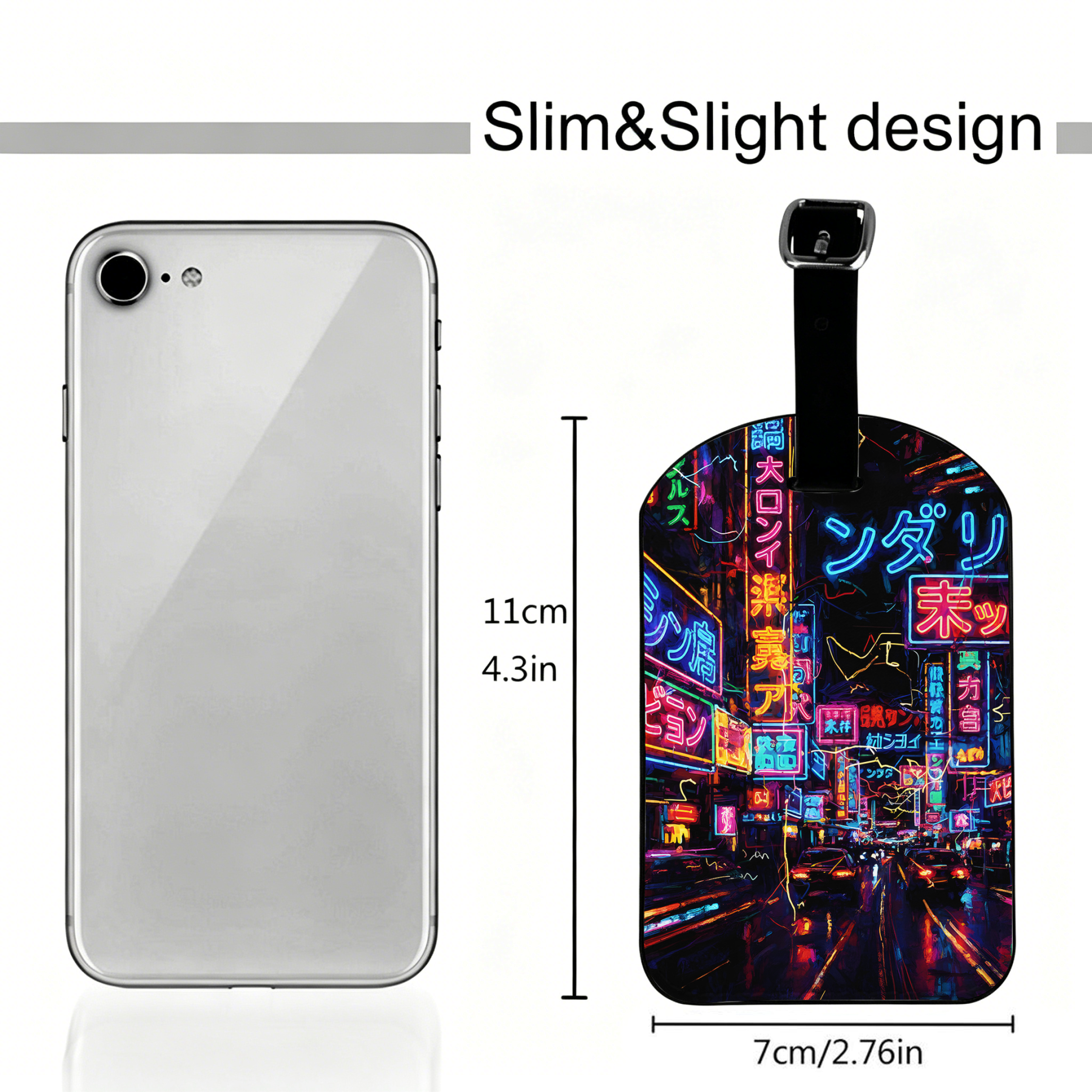 Tokyo street scene luggage tag gift idea