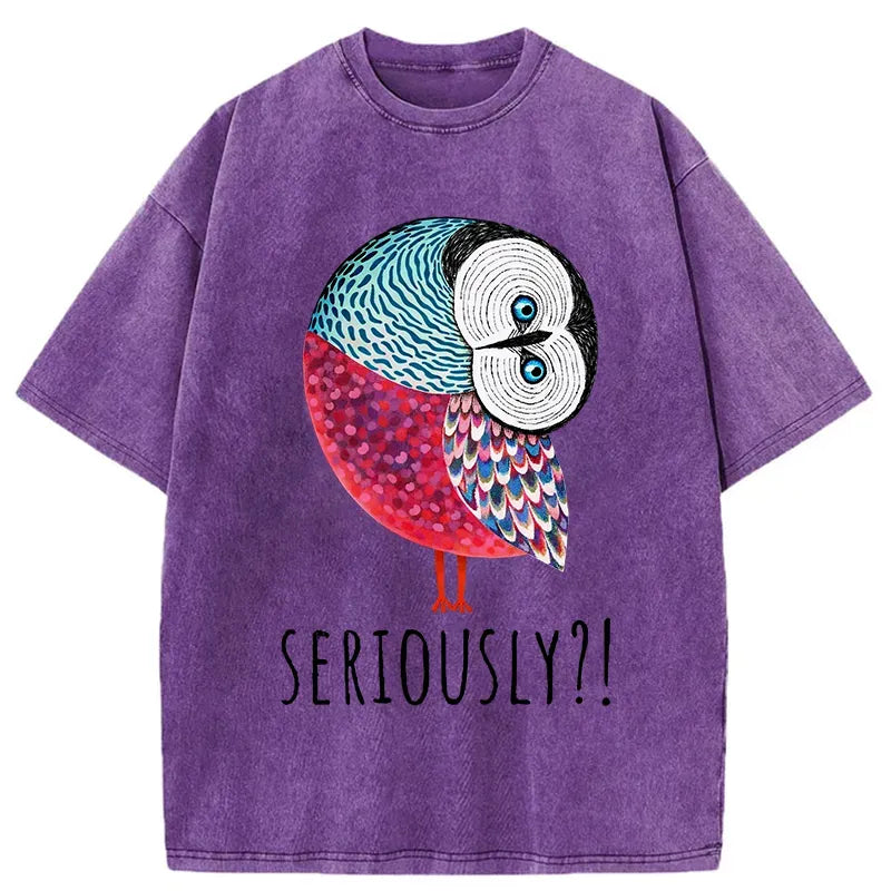 Kyoto-Lion Bird's Question Washed T-Shirt