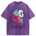 Kyoto-Lion Bird's Question Washed T-Shirt