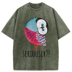 Kyoto-Lion Bird's Question Washed T-Shirt