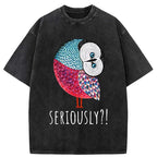 Kyoto-Lion Bird's Question Washed T-Shirt