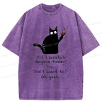 Kyoto-Lion Cats With Sharp Claws Washed T-Shirt