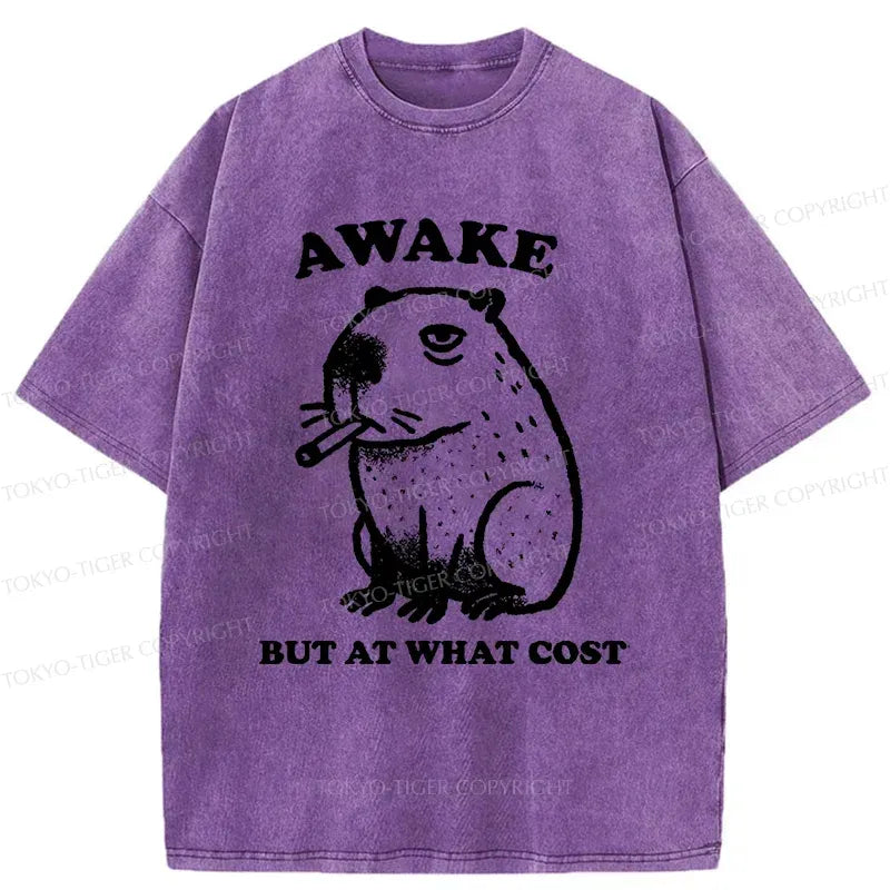 Kyoto-Lion Smoking Capybara Washed T-Shirt
