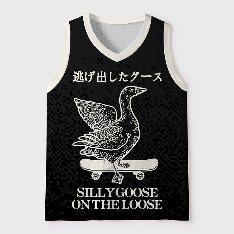 Kyoto-Lion Skateboard Goose Mesh Tank Top