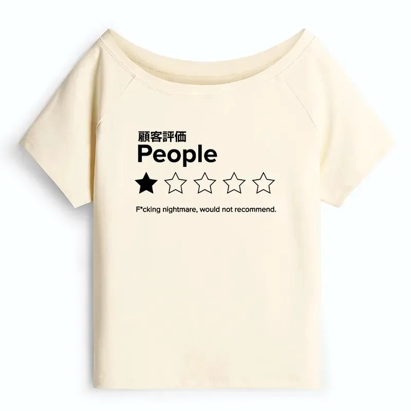 Kyoto-Lion Evaluation People Off Shoulder T-Shirt