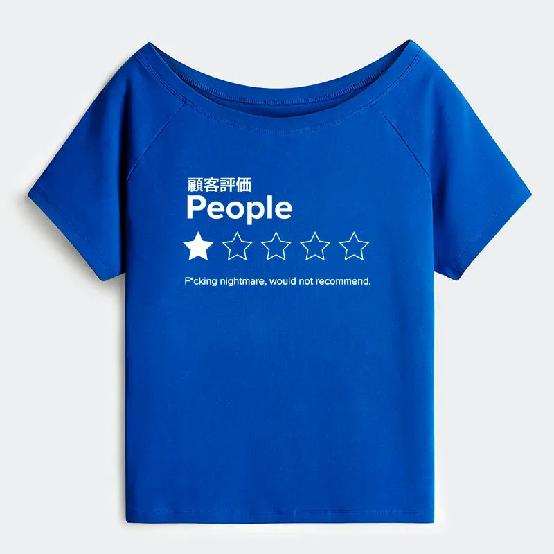 Kyoto-Lion Evaluation People Off Shoulder T-Shirt