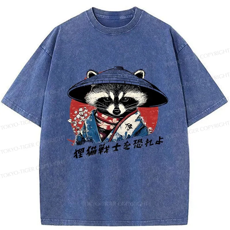Vintage Japanese Samurai Raccoon T-Shirt