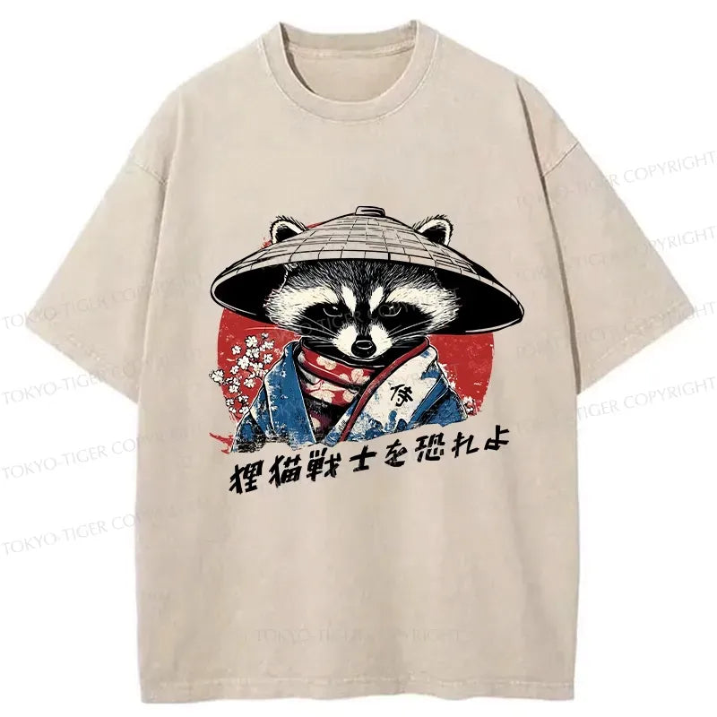 Japanese Raccoon Samurai T-Shirt