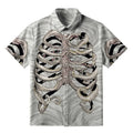 Japanese octopus skeleton button-up shirt