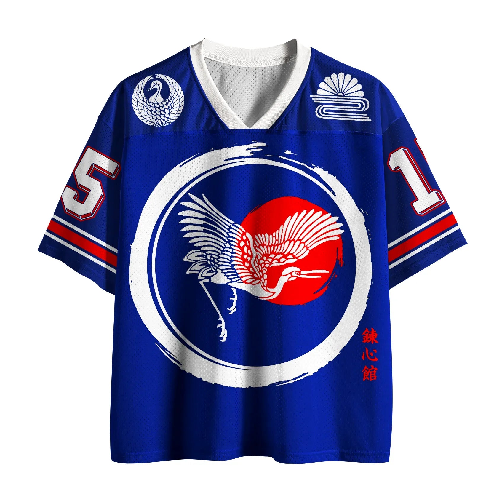 Kyoto-Lion Red Sun&Crane Mesh Jersey