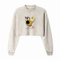 yellow black bird crop sweatshirt for women