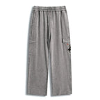 Kyoto-Lion Minimal Asian Ink Brush Gecko Vibe Washed Utility Sweatpants