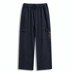 Kyoto-Lion Minimal Asian Ink Brush Gecko Vibe Washed Utility Sweatpants