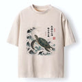 Kyoto-Lion Lucky Turtle With Calligraphy Art Washed T-Shirt