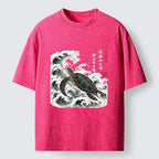 Japanese Calligraphy Turtle Washed T-Shirt