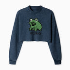 Washed Crop Sweatshirt for Daily Wear