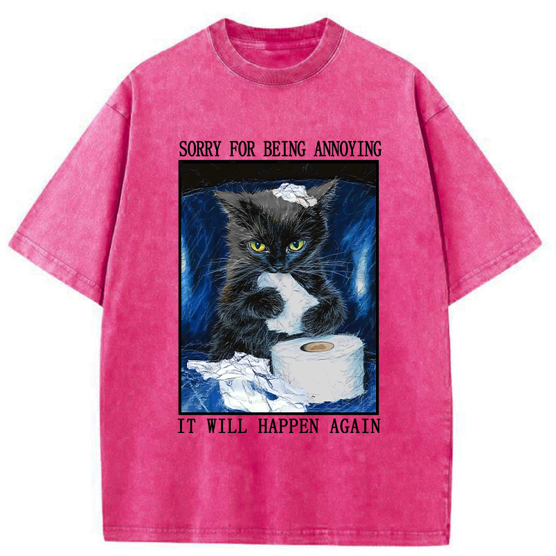 naughty cat toilet paper t-shirt