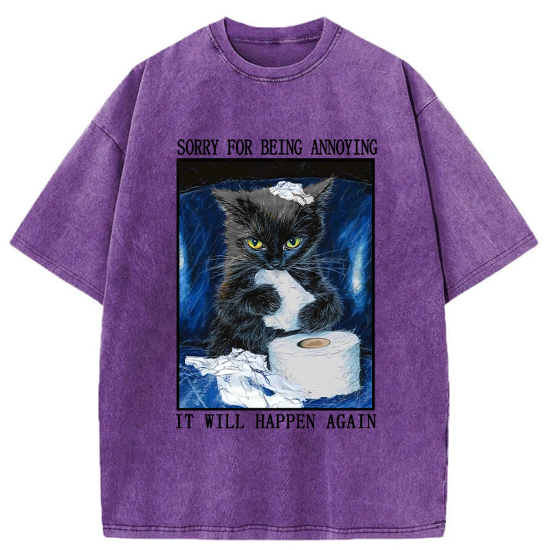 Kyoto-Lion Naughty Cat Destroys Toilet Paper Washed T-Shirt