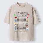 Japanese Culture Washed T-Shirt for Daily Wear