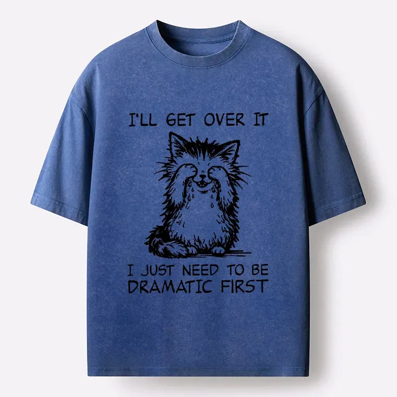 Kyoto-Lion Dramatic First Cat Washed T-Shirt