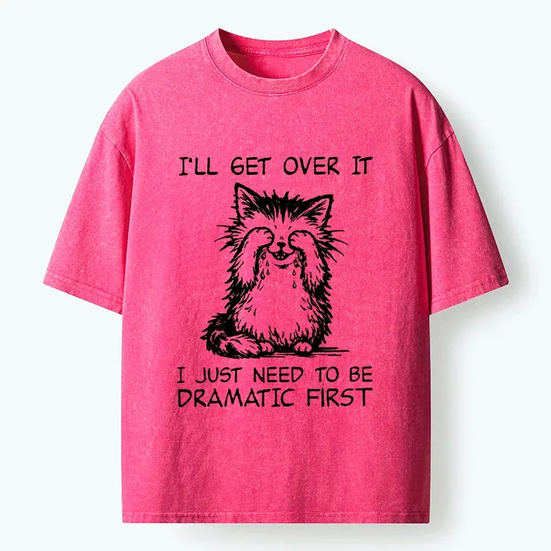 Kyoto-Lion Dramatic First Cat Washed T-Shirt