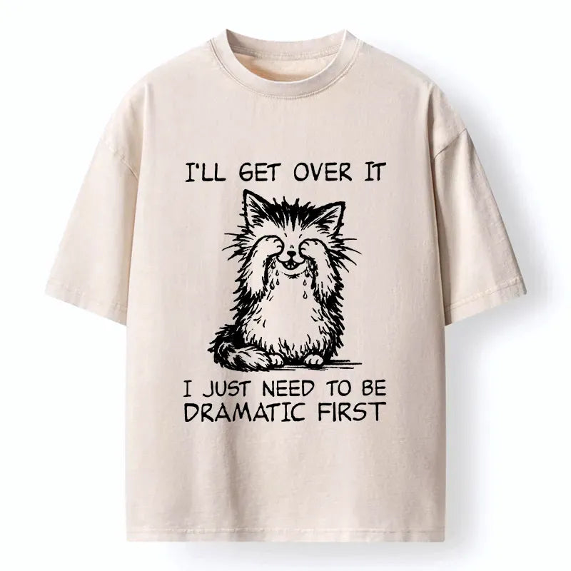 Kyoto-Lion Dramatic First Cat Washed T-Shirt