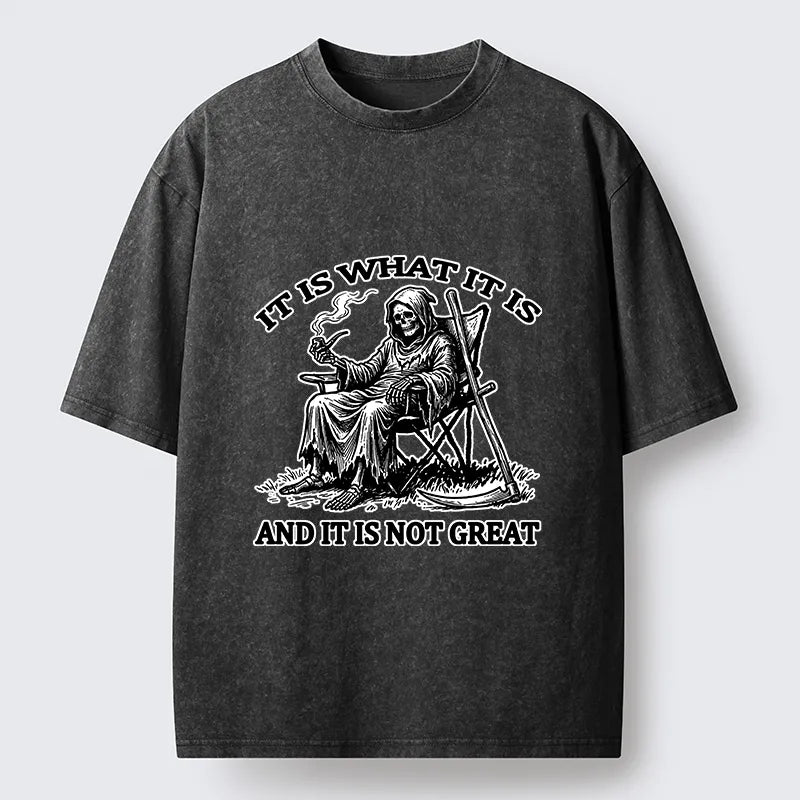 Kyoto-Lion Funny Reaper Meme Washed T-Shirt