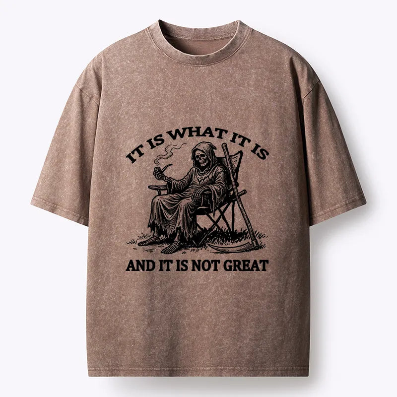Kyoto-Lion Funny Reaper Meme Washed T-Shirt