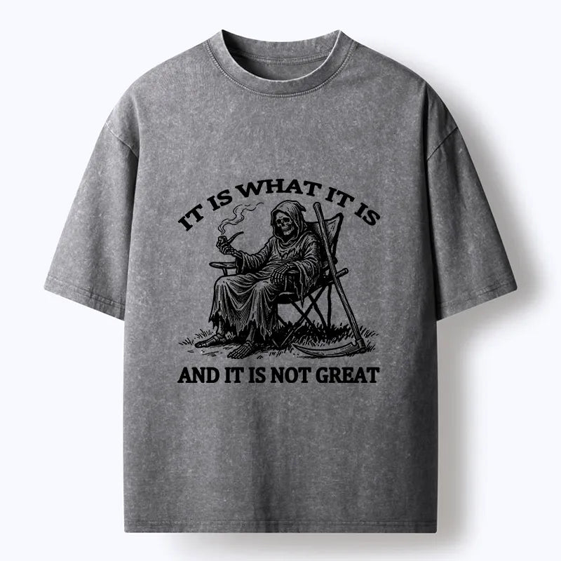 Kyoto-Lion Funny Reaper Meme Washed T-Shirt