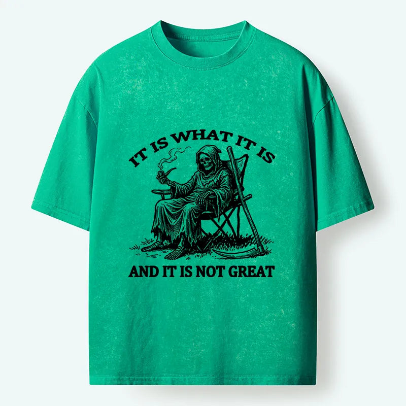 Kyoto-Lion Funny Reaper Meme Washed T-Shirt