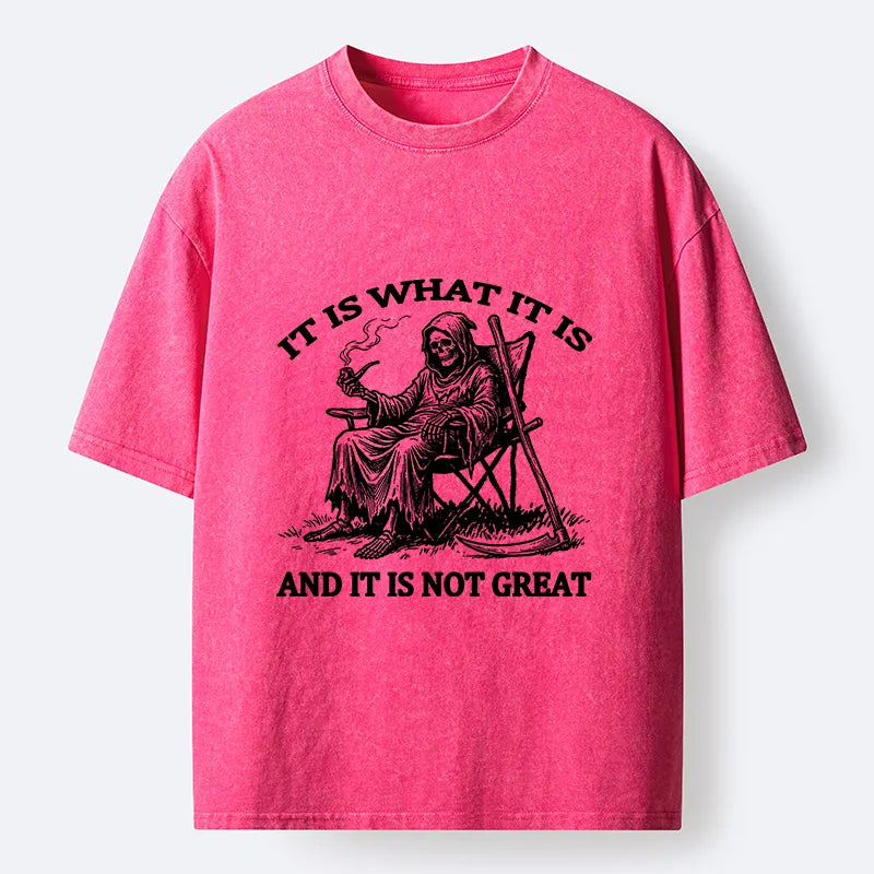 Kyoto-Lion Funny Reaper Meme Washed T-Shirt