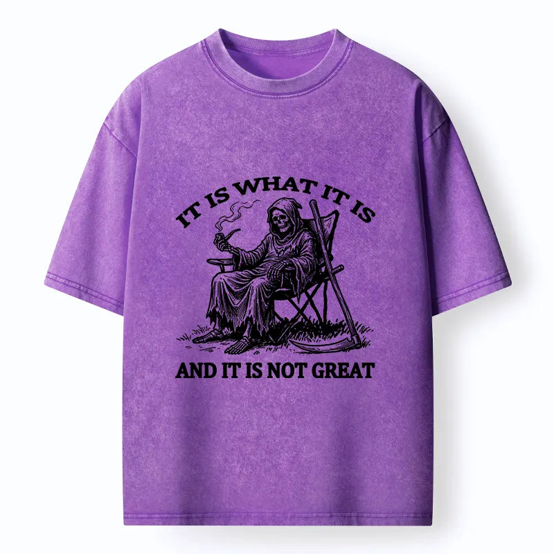 Kyoto-Lion Funny Reaper Meme Washed T-Shirt