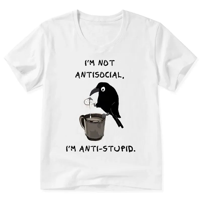 Funny Crow Coffee V-Neck Gift for Him