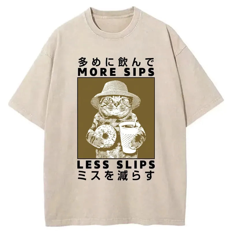 Kyoto-Lion More Sips Less Slips Washed T-Shirt