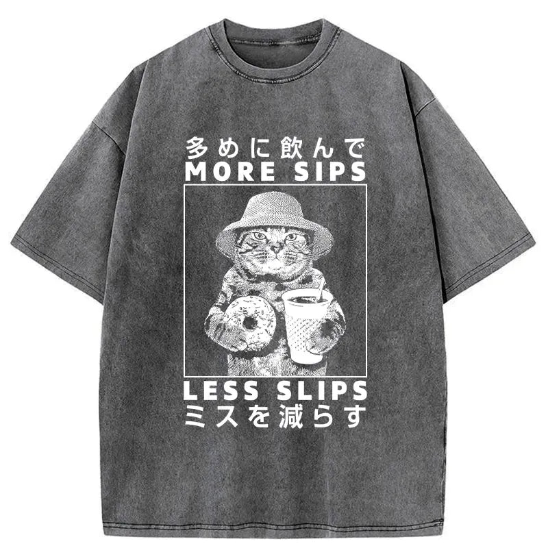 Kyoto-Lion More Sips Less Slips Washed T-Shirt