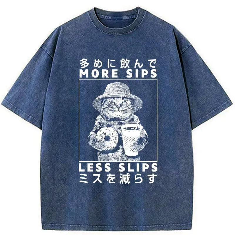 Kyoto-Lion More Sips Less Slips Washed T-Shirt