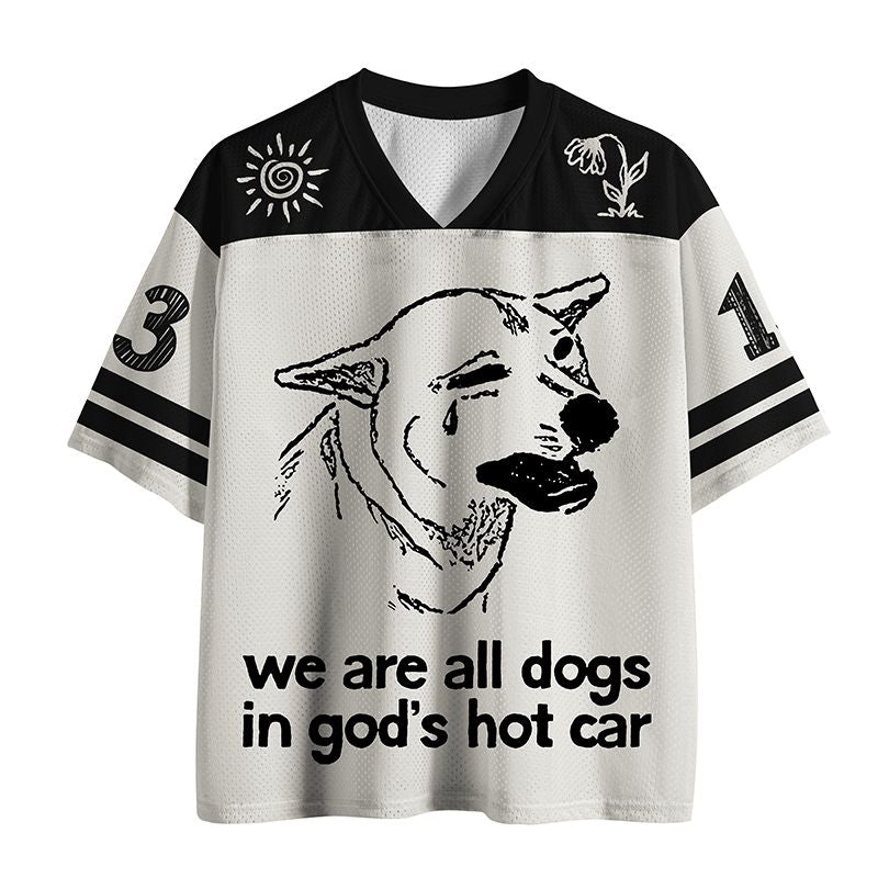 Kyoto-Lion Sad Dog Funny Mesh Jersey