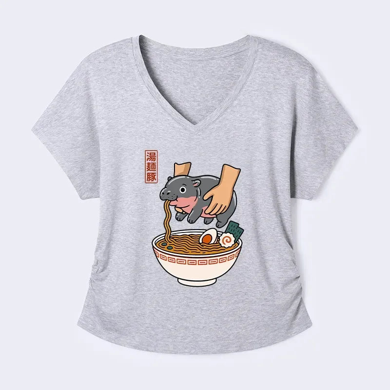 Japanese Kyoto Lion Modal T-Shirt for Women