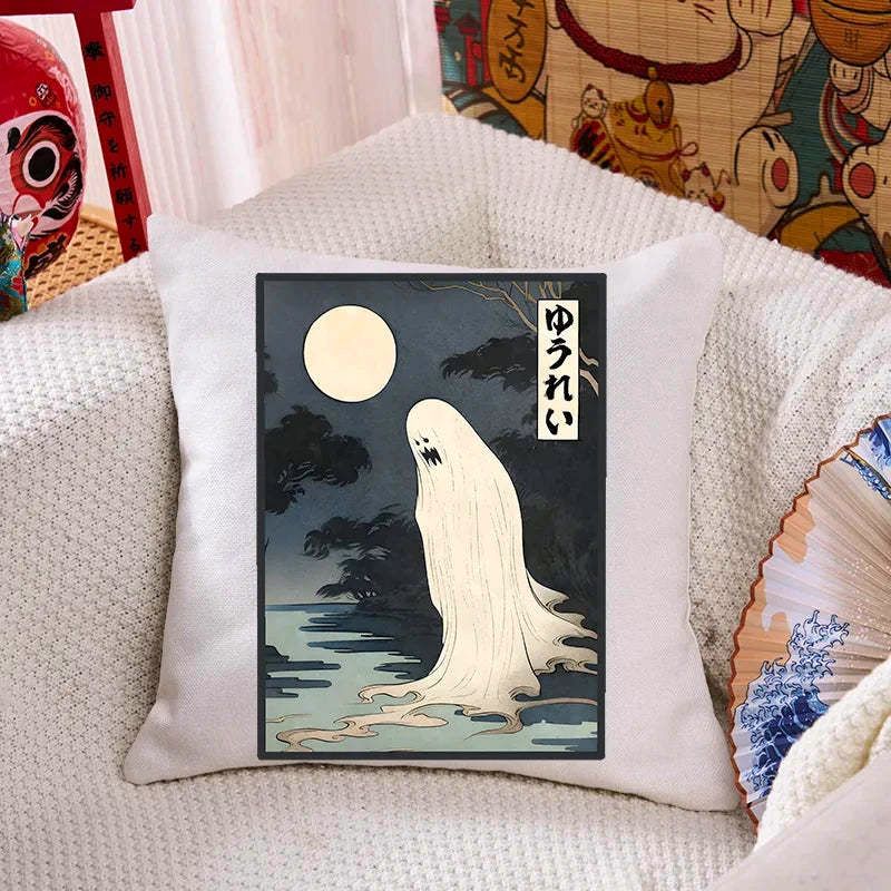 Double Sided Japanese Ghost Cushion Pillow