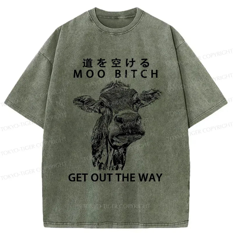 Kyoto-Lion Funny Cow Washed T-Shirt