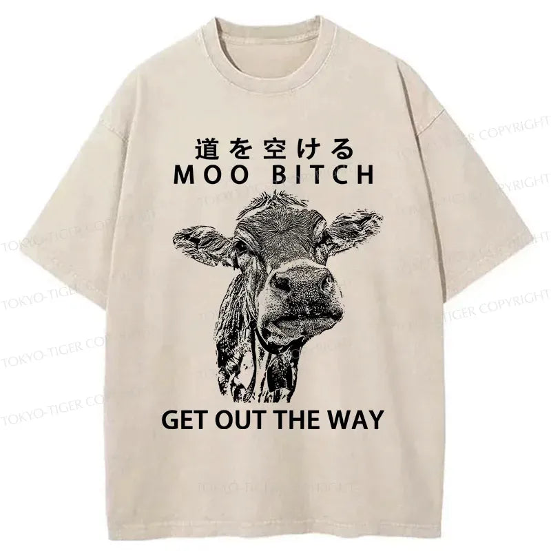 Kyoto-Lion Funny Cow Washed T-Shirt