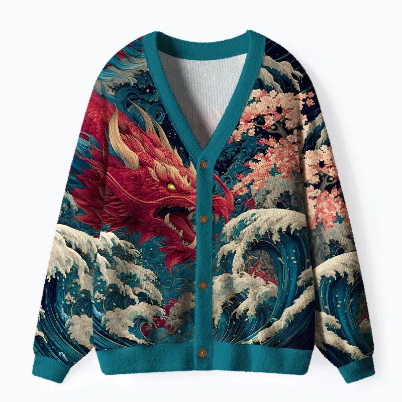 Trendy Ukiyo-e Cardigan for Streetwear