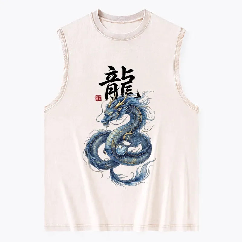Kyoto-Lion Mythic Blue Dragon Washed Tank