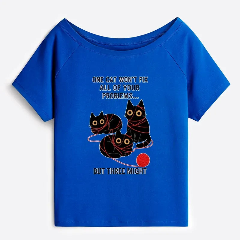 Kyoto-Lion Women's Cat T-Shirt on Sale