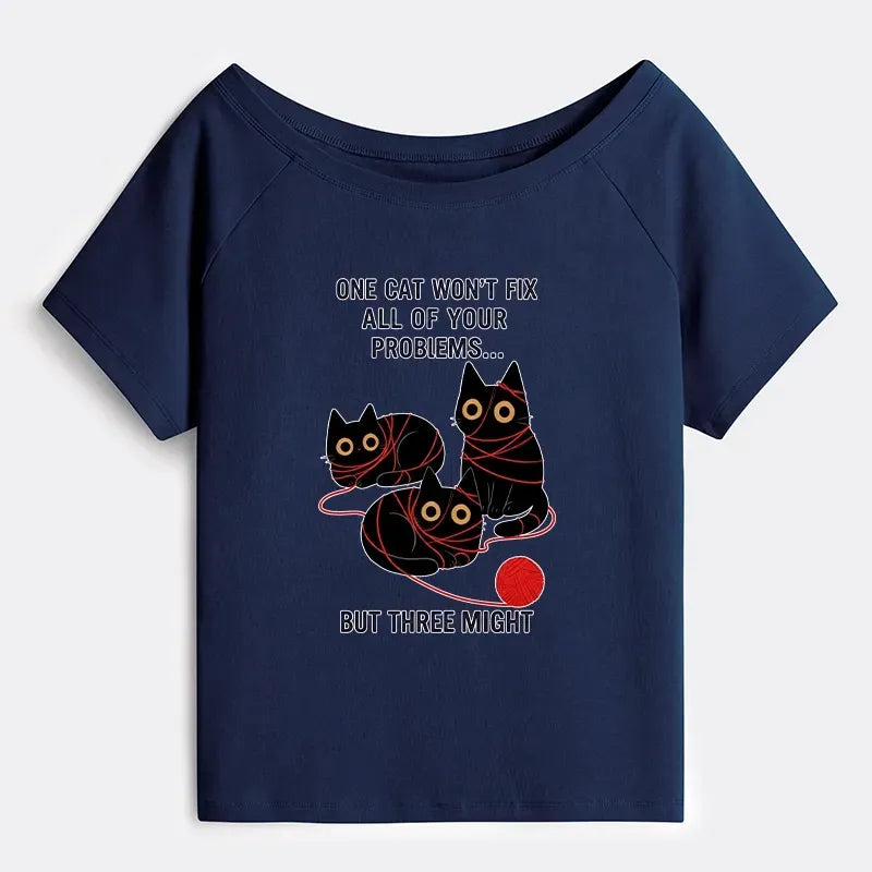 Kyoto-Lion Women's Cat T-Shirt on Sale