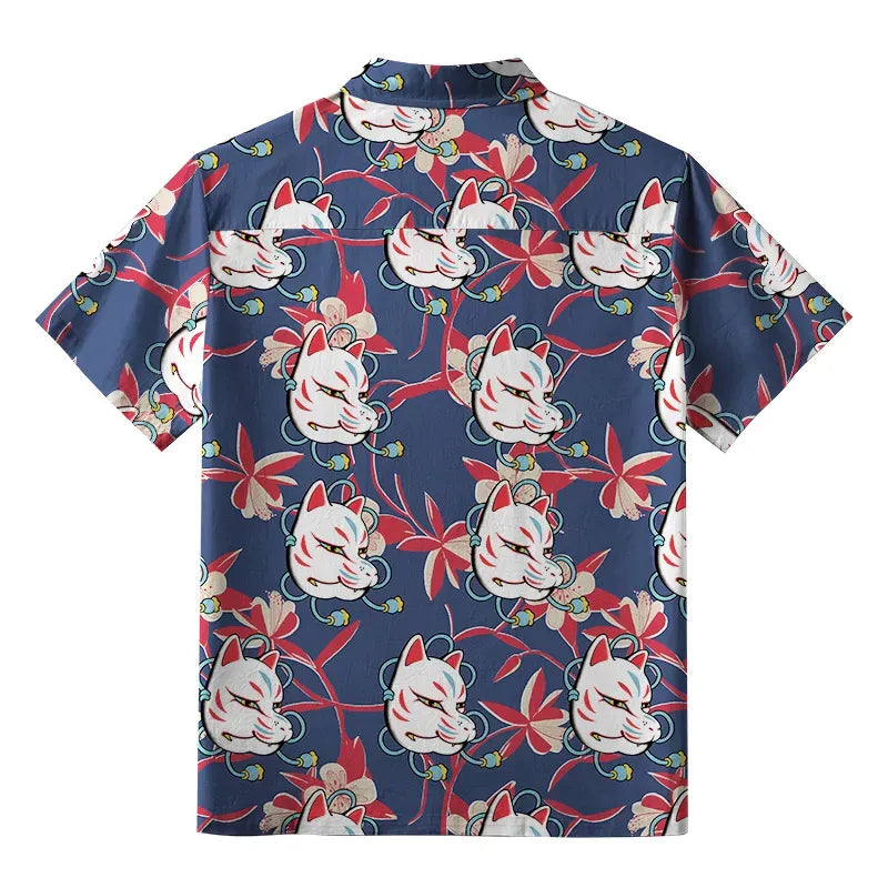 Japanese Fox Mask Aloha Shirt