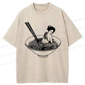 Kyoto-Lion Geisha Tattoo Ramen Washed T-Shirt